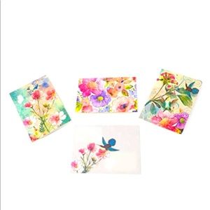 Punch Studio Hummingbird Paradise Trifold Embellished Note Cards (14529), 15 ct